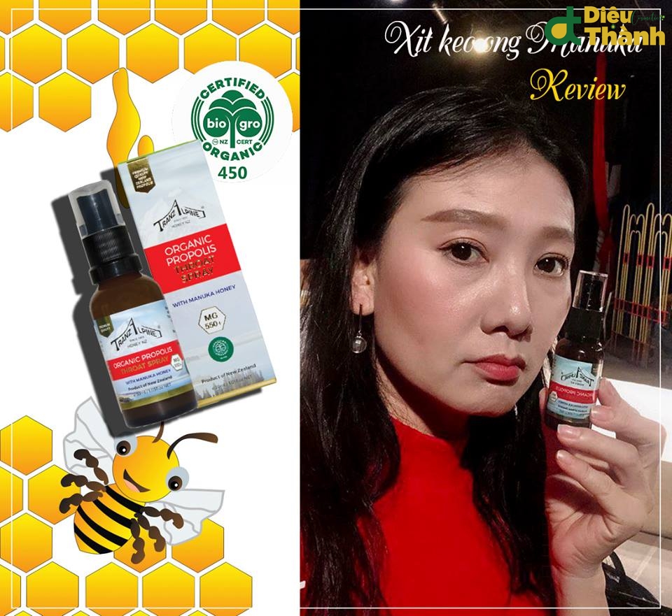 Xịt keo ong Organic Propolis Throat Spray with Manuka Honey MG550+ 3