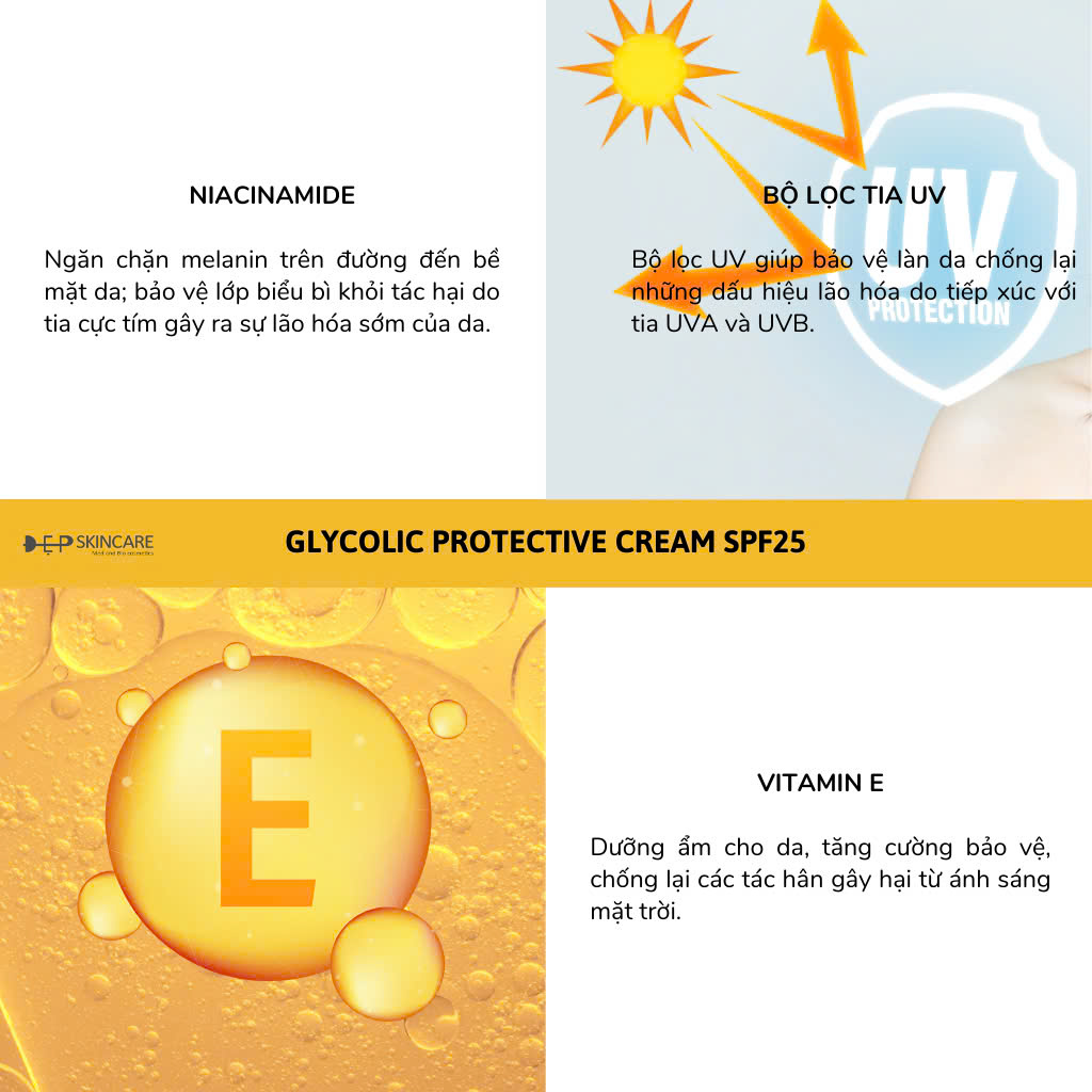 Glyco System Protective Cream SPF25 - Kem chống nắng dưỡng trắng